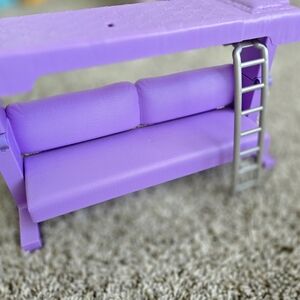 Barbie Purple Couch And Transforming Bunk Bed with Silver Ladder